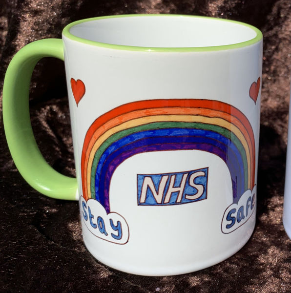 Picture of NHS- Stay Safe - Rainbow CERAMIC MUG