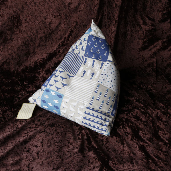 Picture of Blue/Grey NAUTICAL ...iPad/e.Reader/Kindle/Book Cushion Pyramid bean bag -