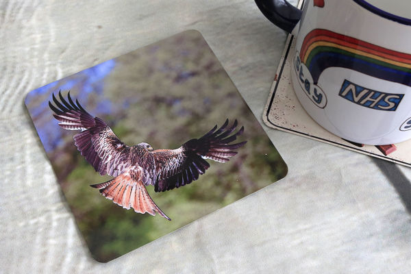 Picture of Red Kite #3 - Aluminium Drinks Coaster