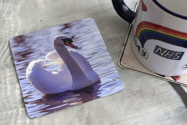 Picture of Swan #1 - Aluminium Drinks Coaster