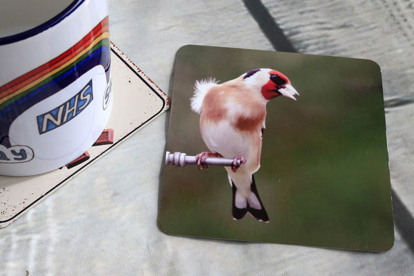 Picture of Goldfinch #2 - Aluminium Drinks Coaster