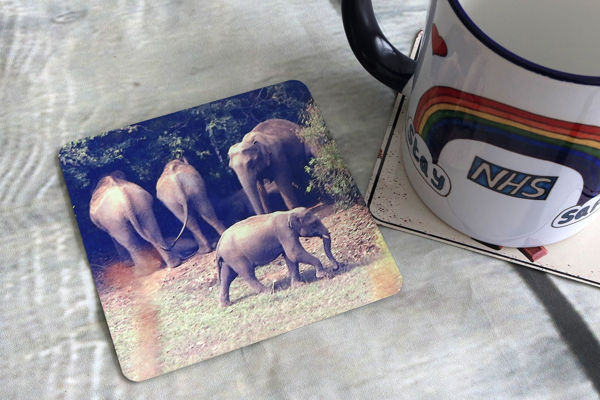 Picture of Elephant - Aluminium Drinks Coaster - copy