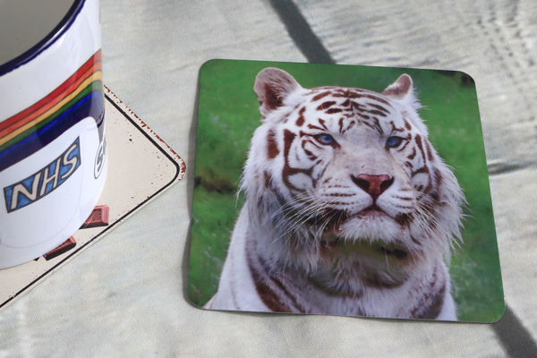 Picture of White Tiger #2- Aluminium Drinks Coaster